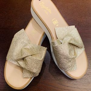 Seychelles Gold Slip On Sandals